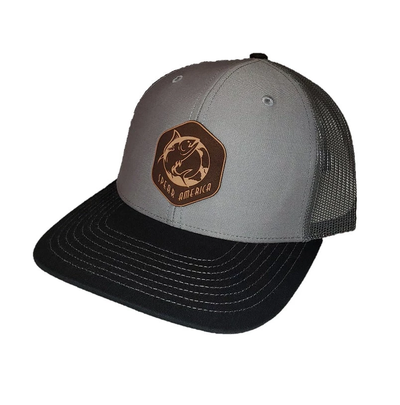Hats Spear America Trucker Hat Patch Leather Hexagon 2 Hats Spear America Trucker Hat Patch Leather Hexagon
